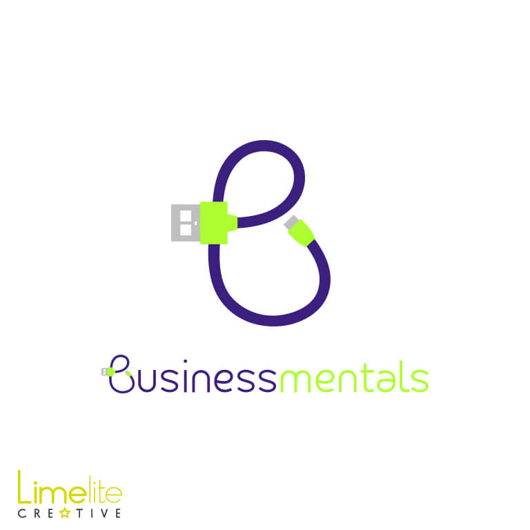 This is a picture of a quirky digital themed logo designed by Alison at Limelite Creative for Businessmentals in Dubia