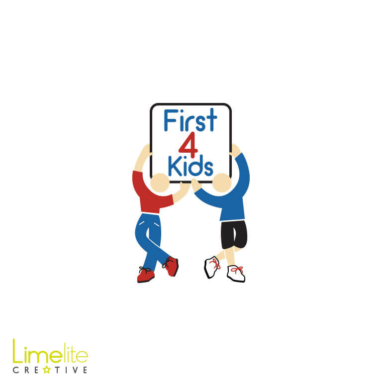 This is a picture of a logo designed by Alison at Limelite Creative for First 4 Kids in Falkirk
