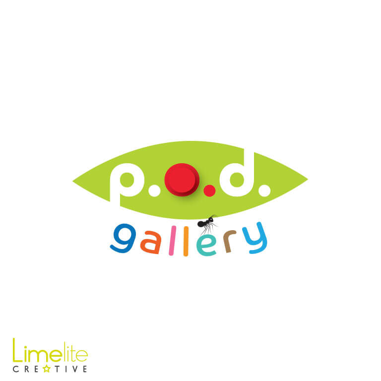 This is a picture of a logo designed by Alison at Limelite Creative for The POD Gallery in Dubai