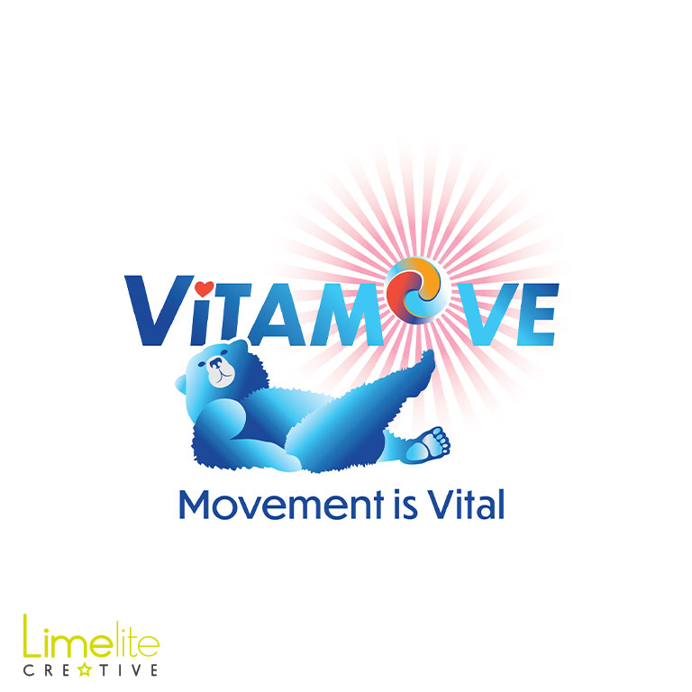 Vitamove amazing retro logo design